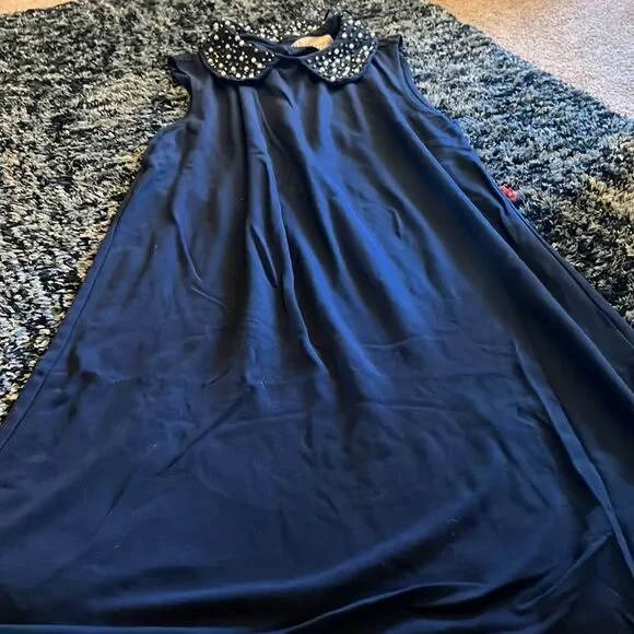 Philosophy navy beaded neckline dress M - Picture 4 of 9
